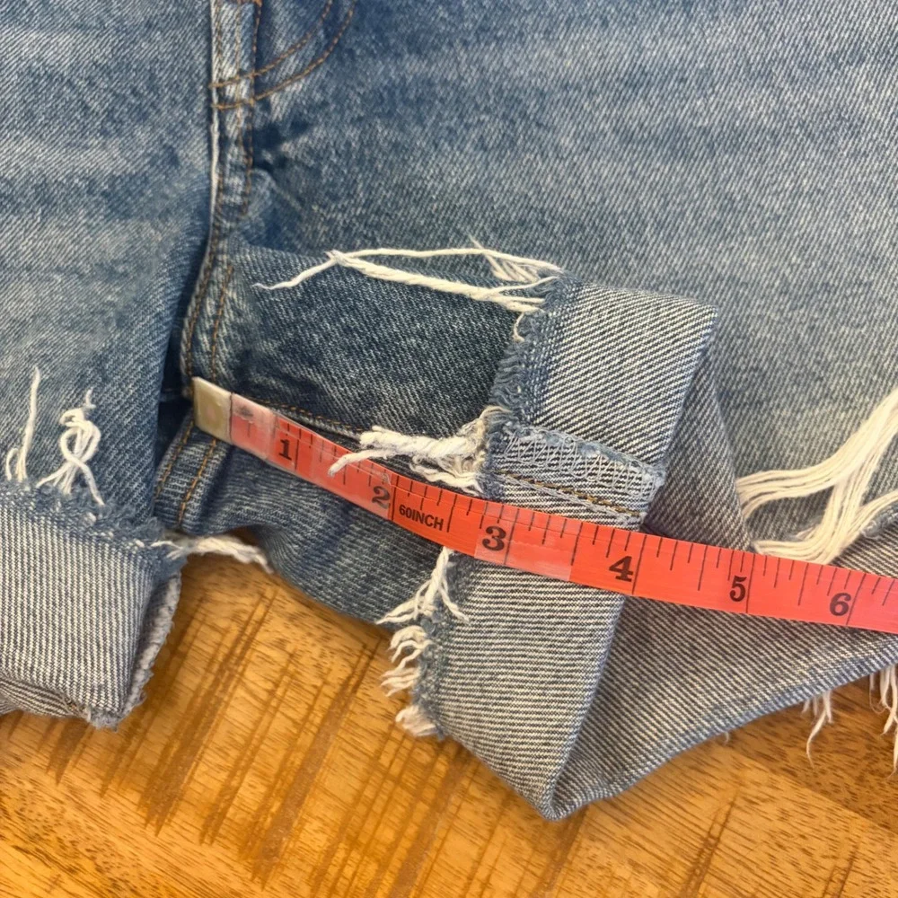 AGOLDE Parker Long Short 30 Heat Wave Cuffed Medium Wash Denim Summer Festival